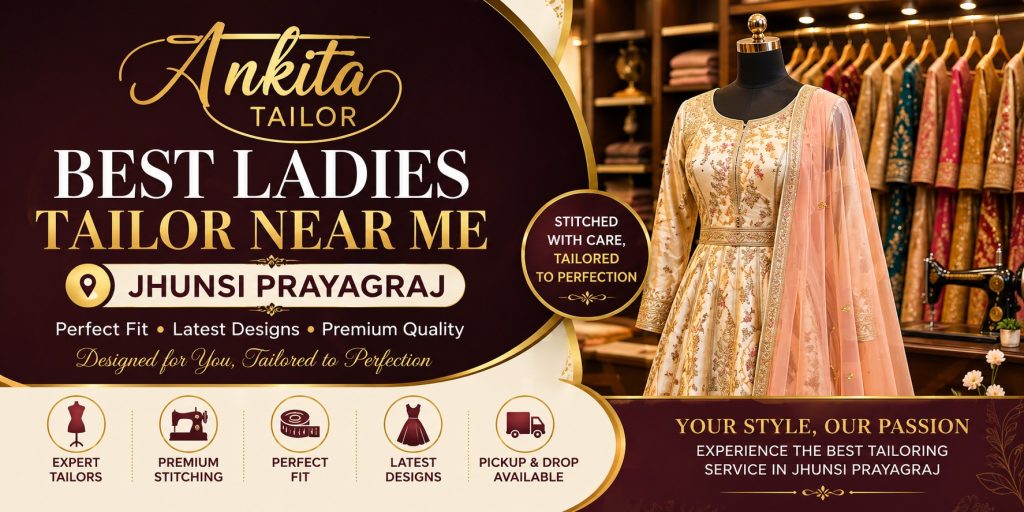 Best ladies tailor near me Jhunsi Prayagraj Ankita Tailor boutique premium blouse stitching and ladies tailoring services