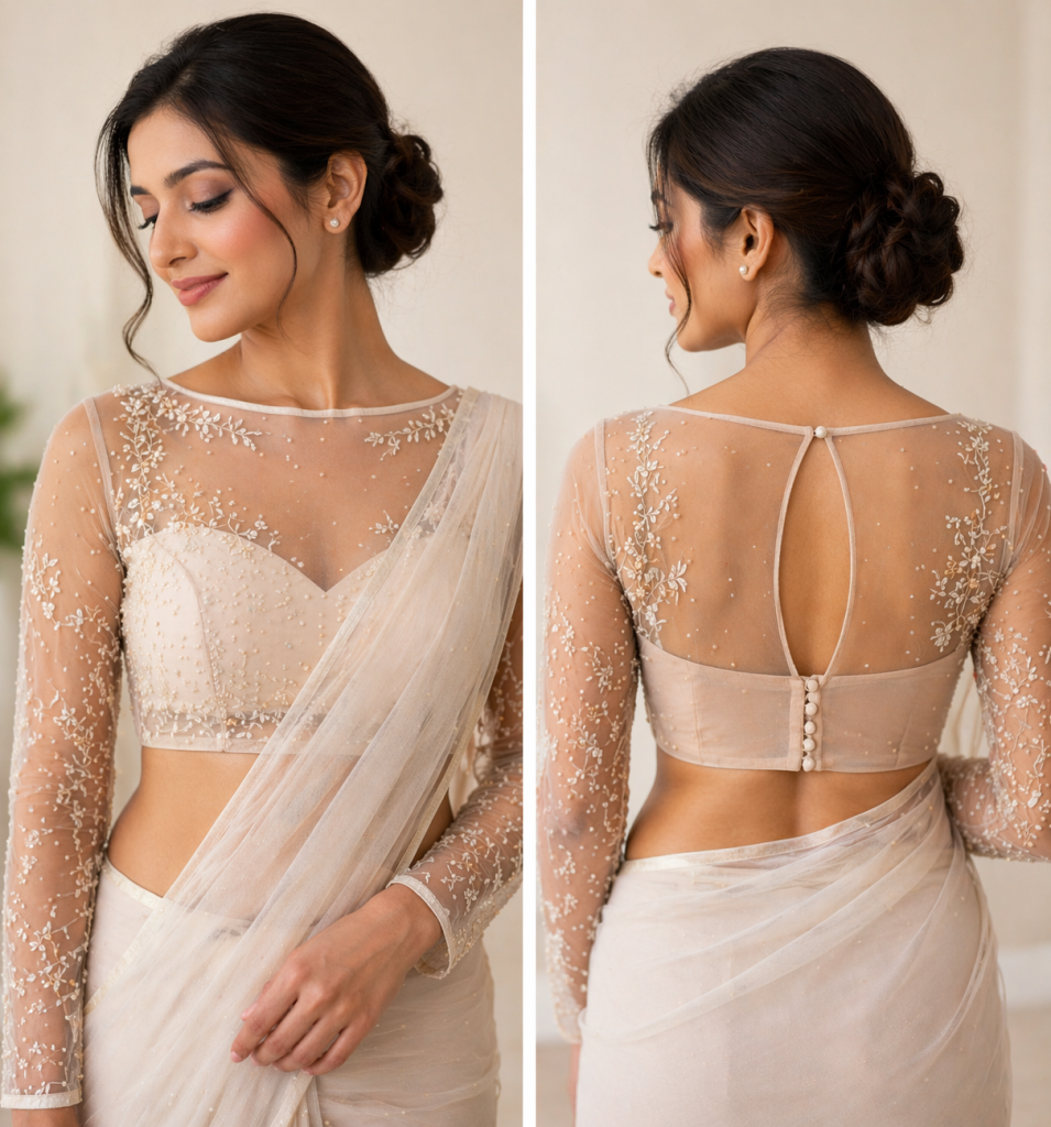 Sheer & Net Blouse Designs