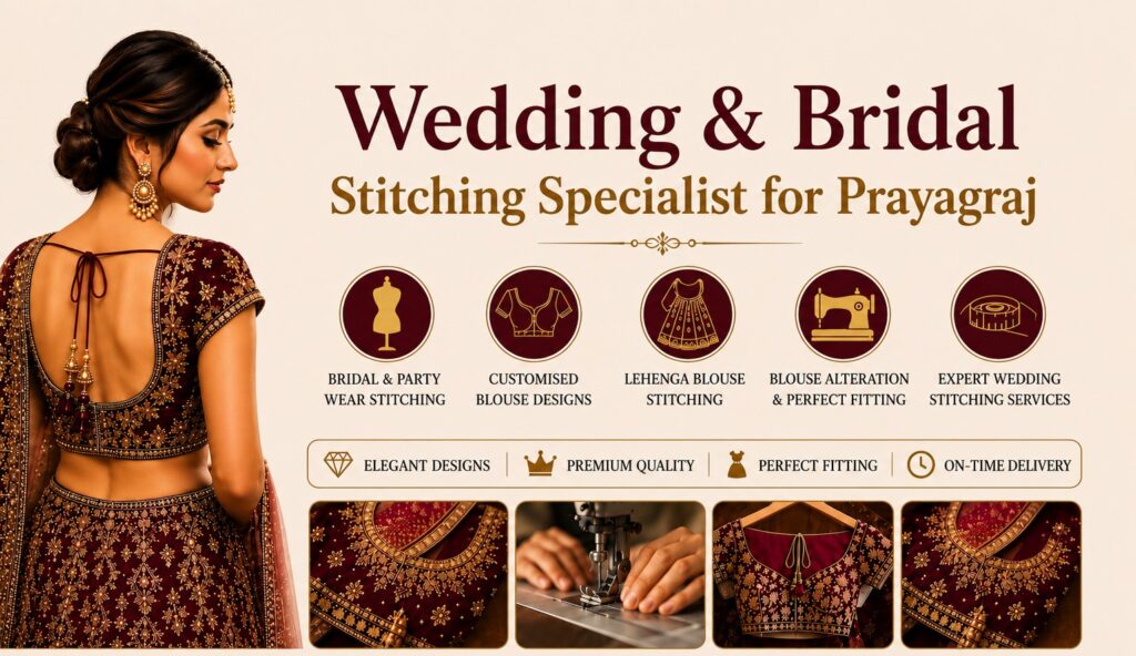 Bridal Blouse Stitching Prayagraj, Wedding Blouse Stitching Prayagraj, Bridal Lehenga Blouse Stitching Prayagraj, Designer Bridal Blouse Prayagraj, Wedding Tailoring Services Prayagraj