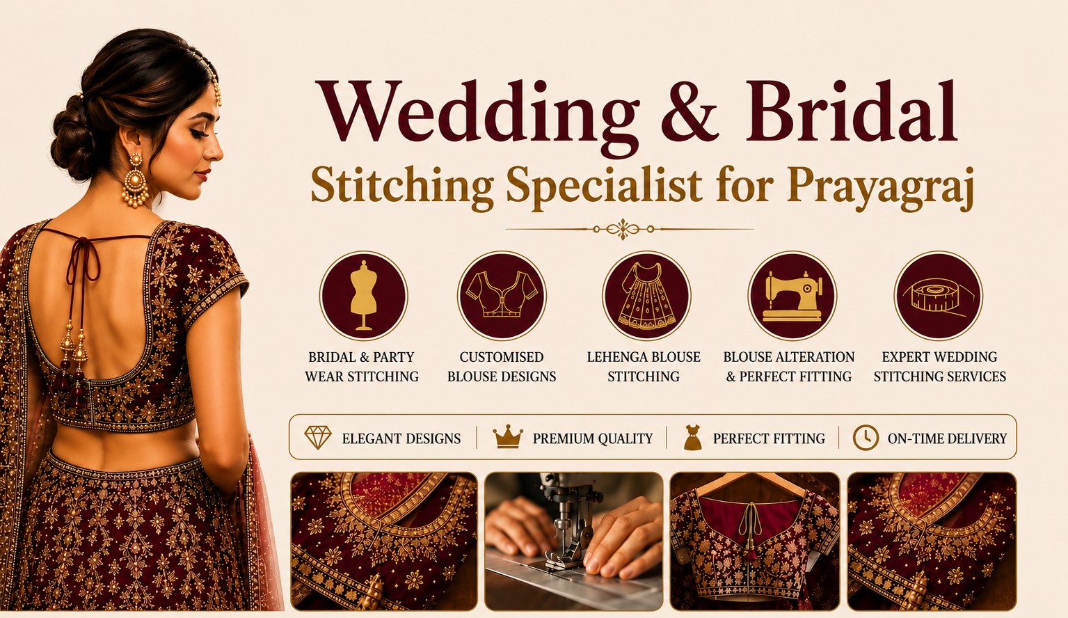 Bridal Blouse Stitching Prayagraj, Wedding Blouse Stitching Prayagraj, Bridal Lehenga Blouse Stitching Prayagraj, Designer Bridal Blouse Prayagraj, Wedding Tailoring Services Prayagraj