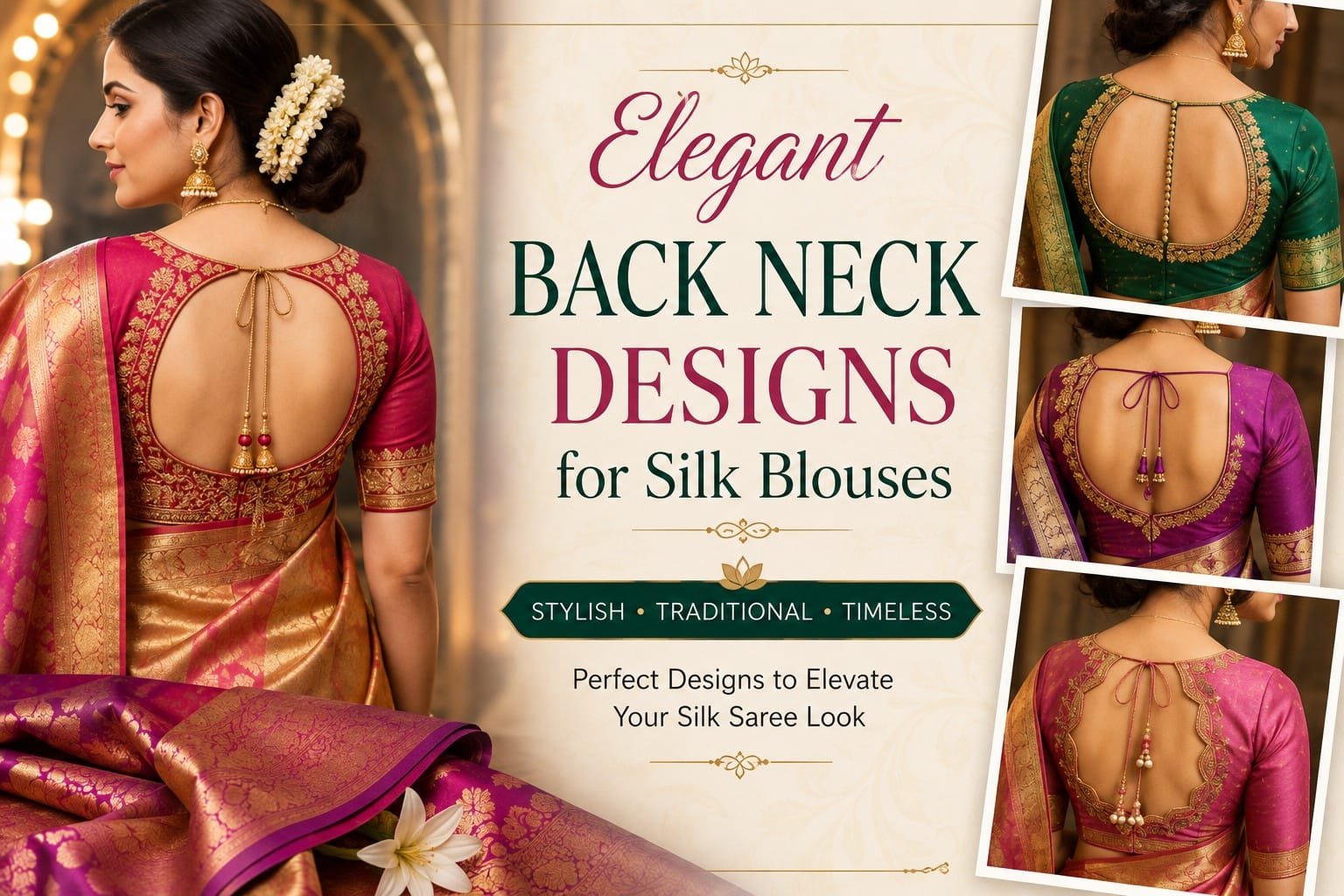 Elegant Back Neck Designs for Silk Blouses