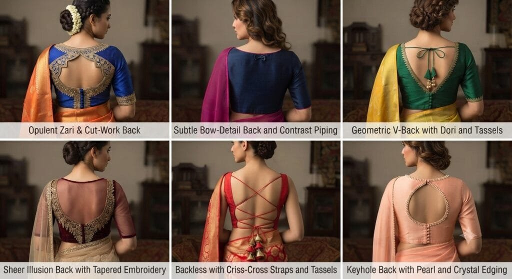 saree blouse back design
