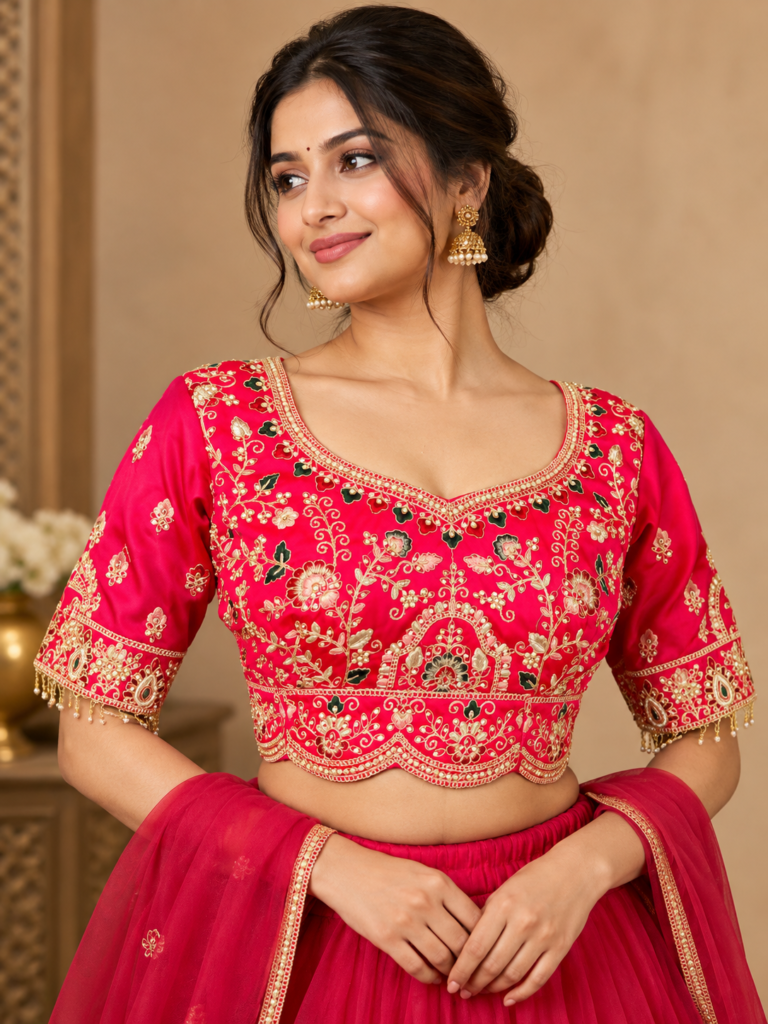 Wedding Blouse Front Side Design